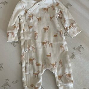 pehr Adorable Cream Deer Print Kids One Piece / 0-3 months